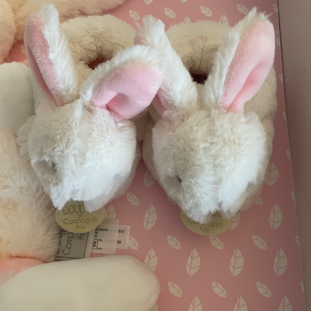 Doudou et Compagnie Gift Set - Bunny Lovey and Slipper NWT - Picture 4 of 8